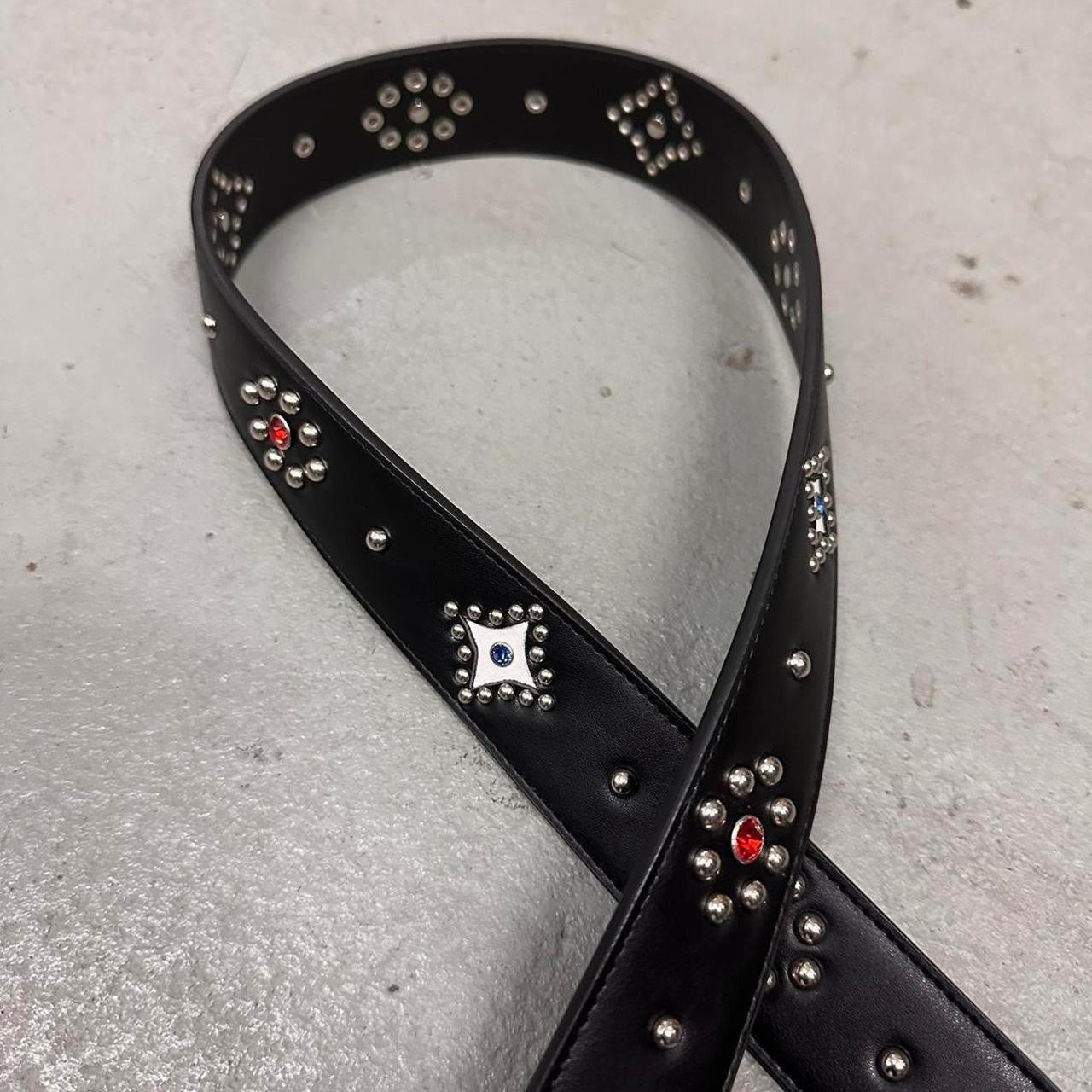 Black Studded Rhinestone Belt