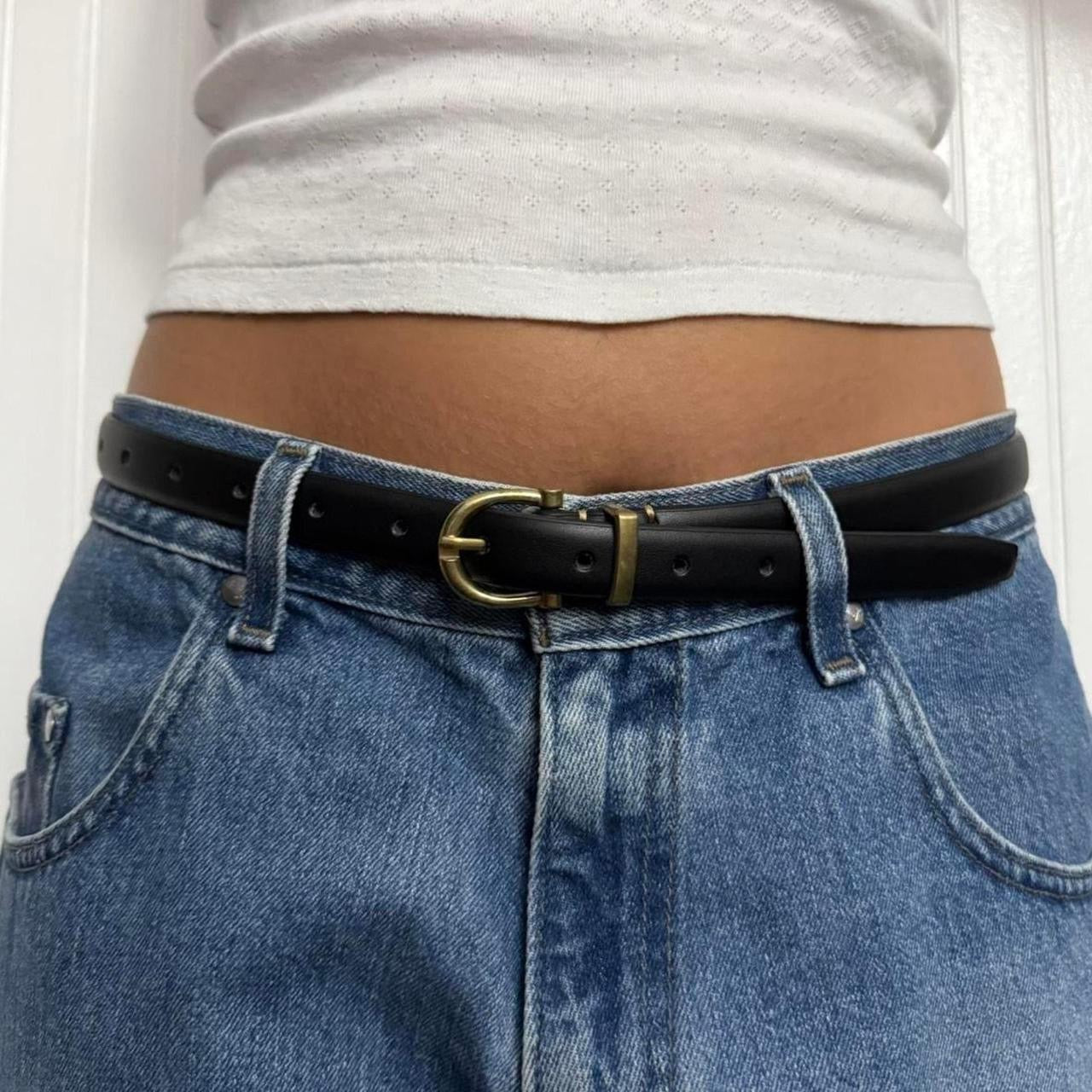 Black thin belt