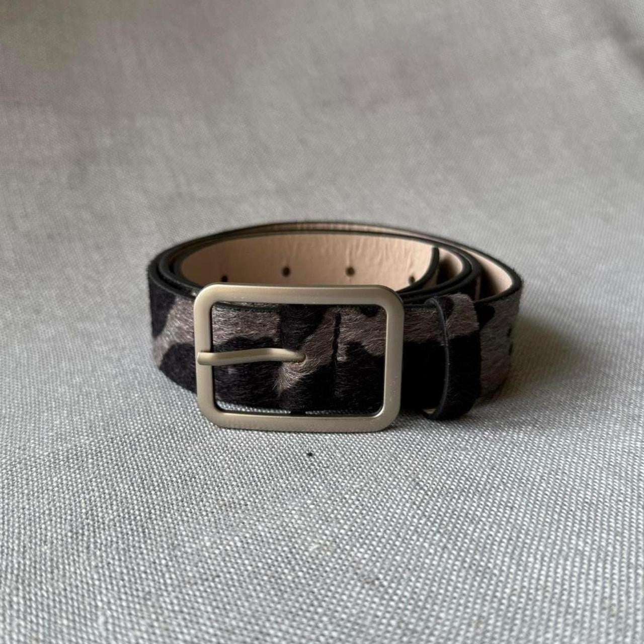 Cowhide Belt, Black & Grey.
