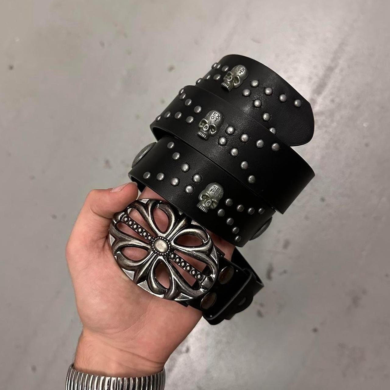 Skulls Belt, Black.