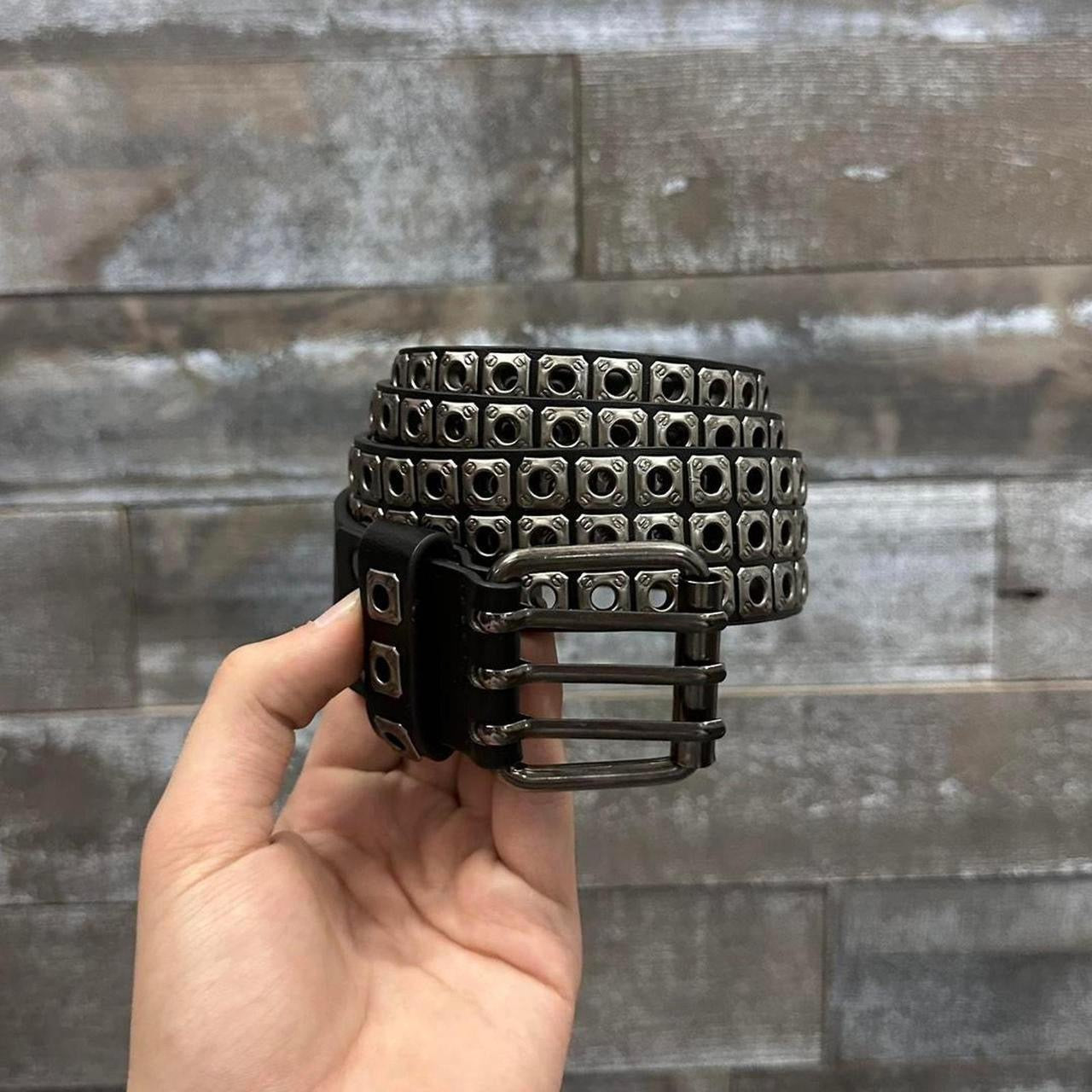 Metal Squares Belt, Black& Silver.