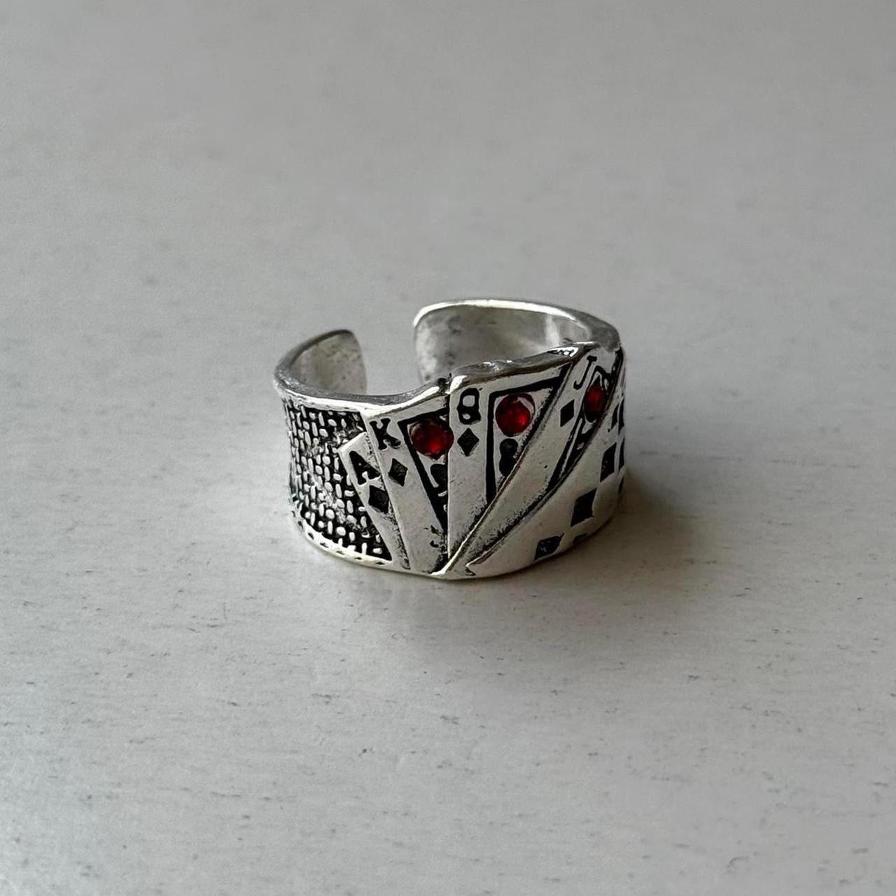 Deck Of Cards Ring, Silver.