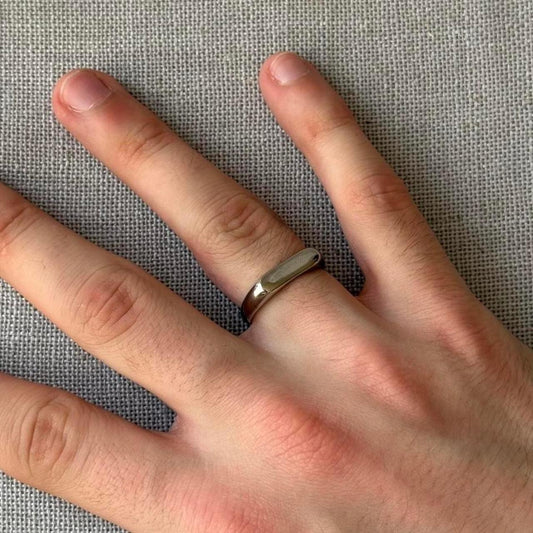 Rectangle Signet Ring, Silver.