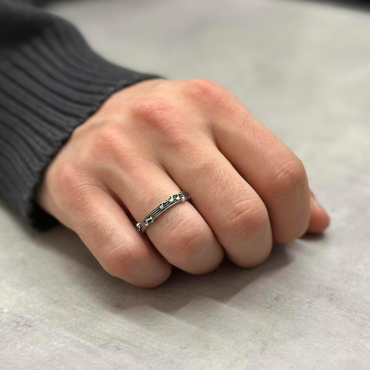 Music Notes Ring, Silver.