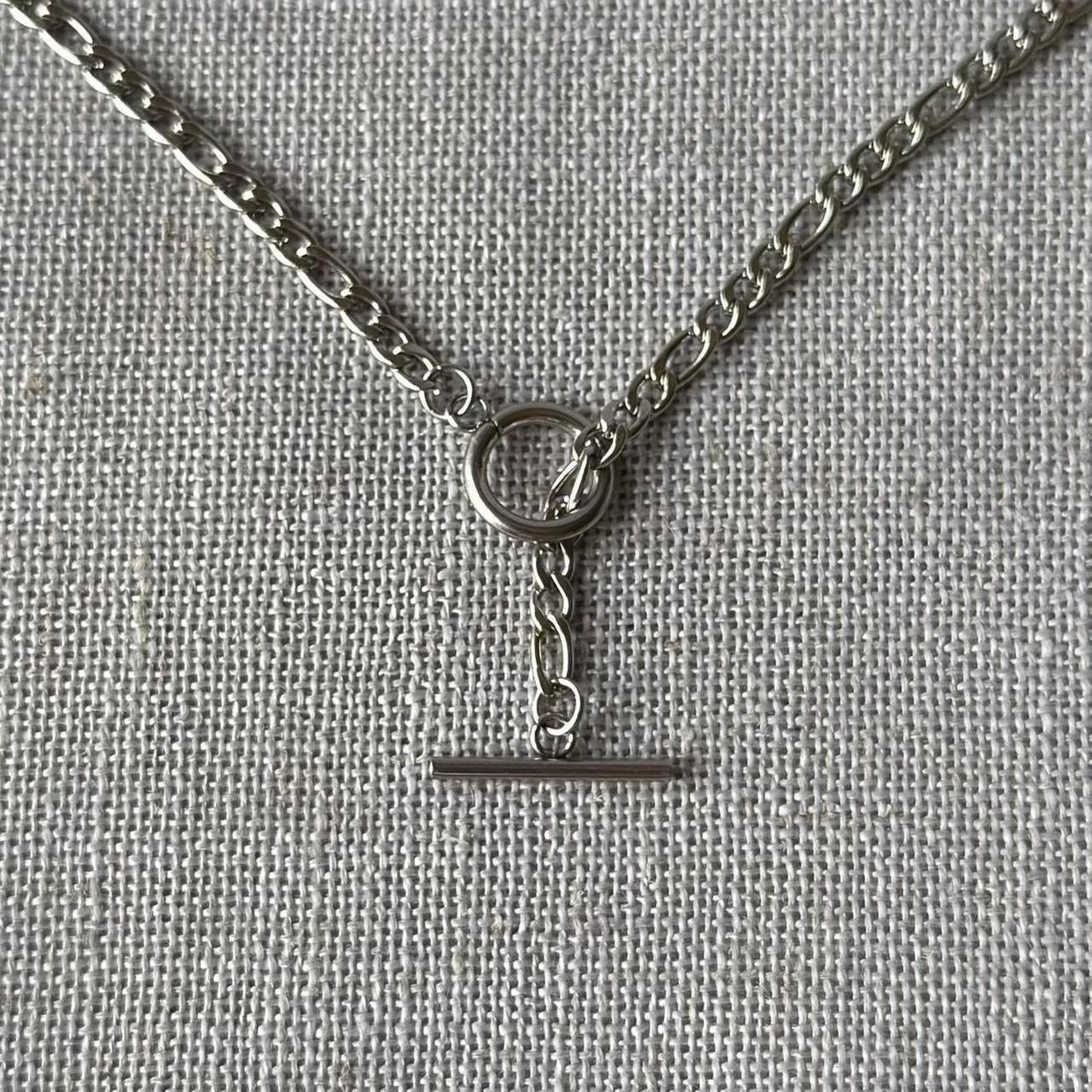 Rope Pass Through Necklace, Silver.