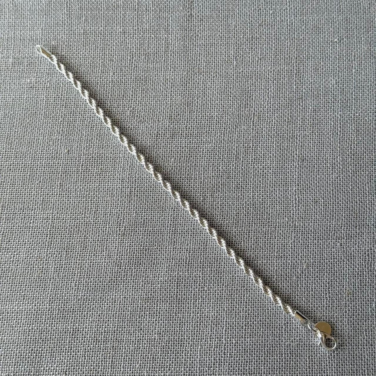 Twisted Rope Bracelet, Silver.