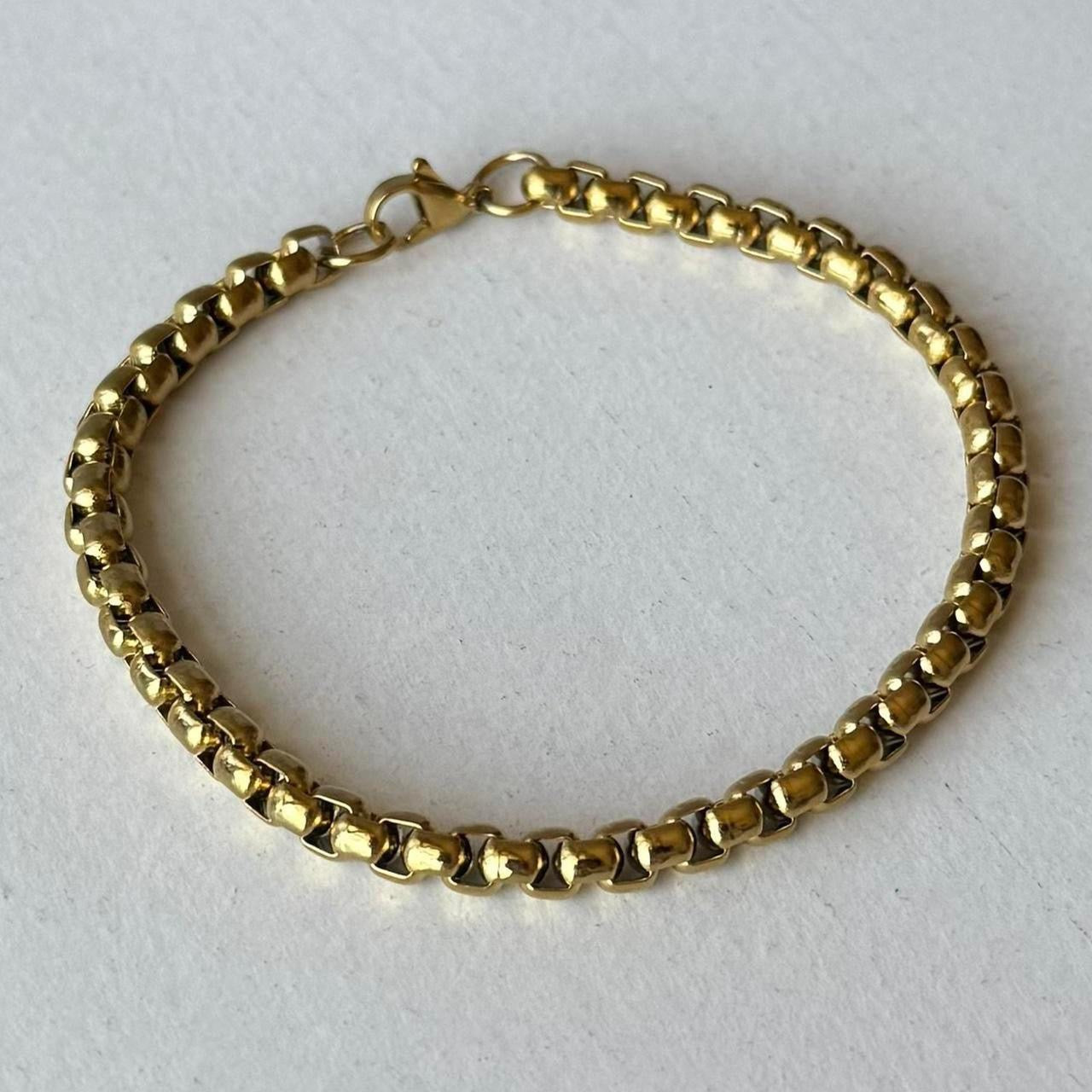 Ball Chain Bracelet, Gold.