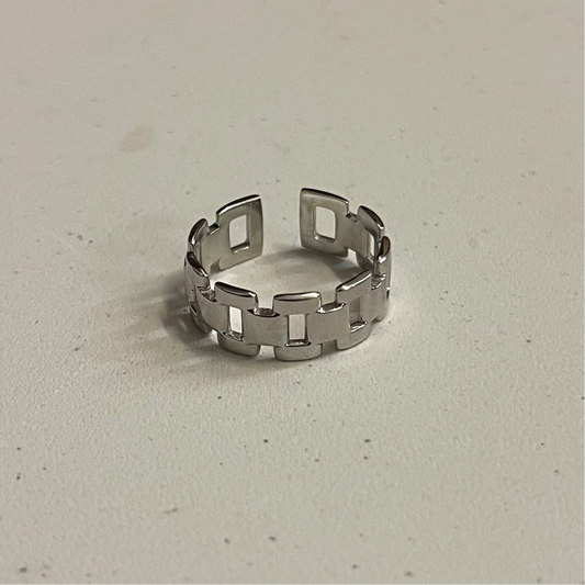 Cuban Link O Ring, Silver.