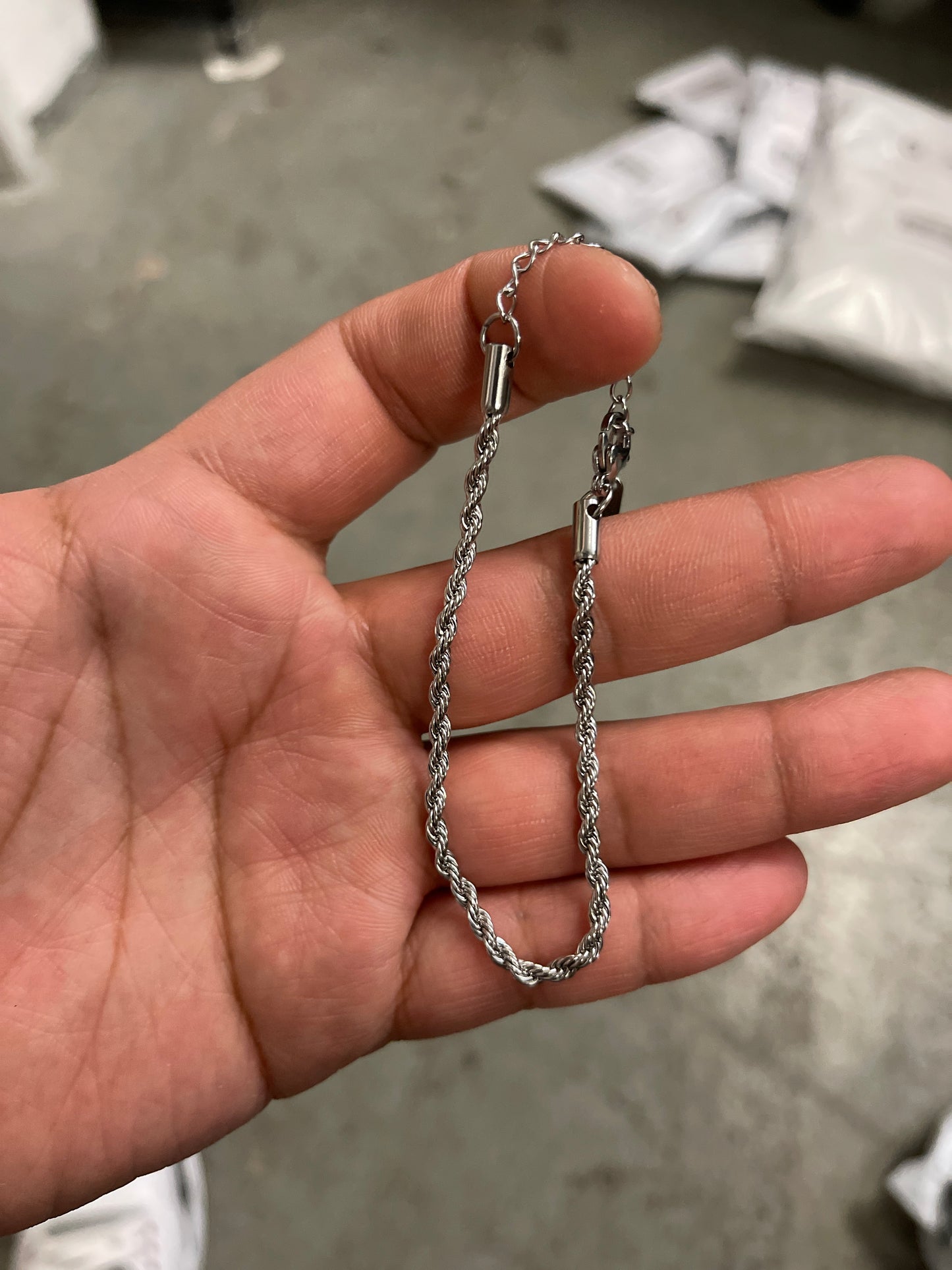Twisted Rope Bracelet, Silver.
