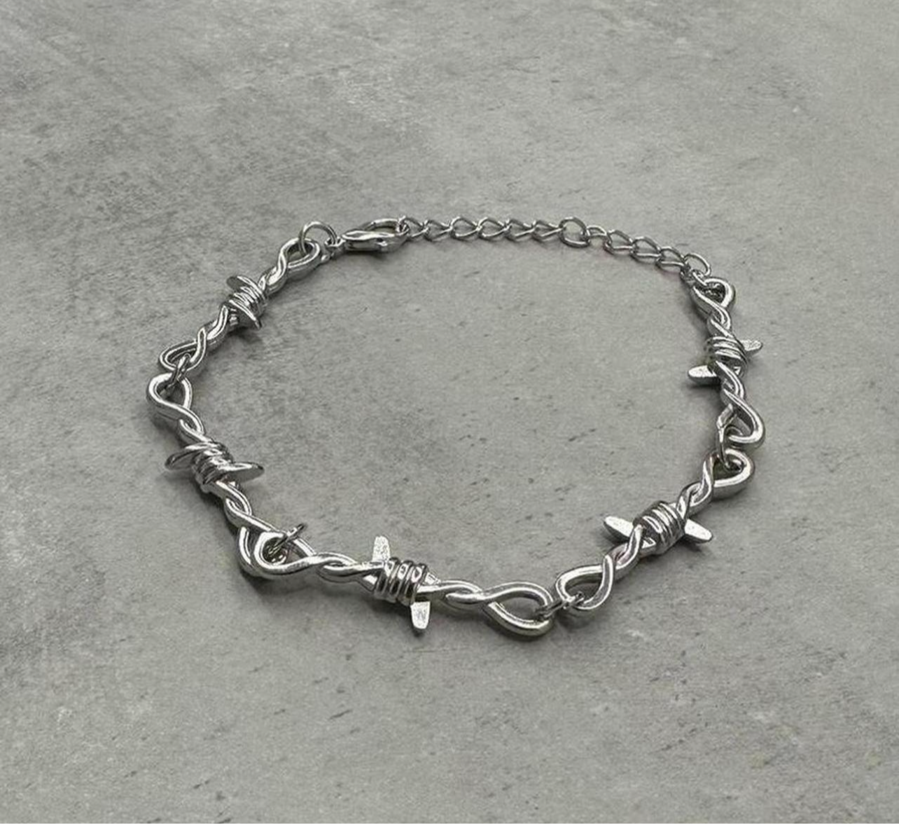 Barbed Wire Bracelet, Silver.