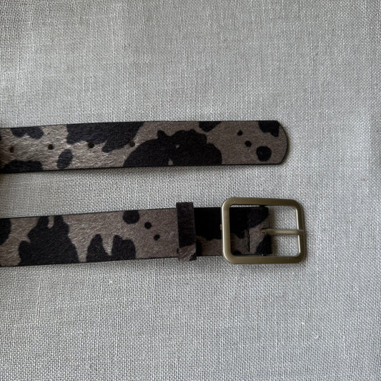 Cowhide Belt, Black & Grey.