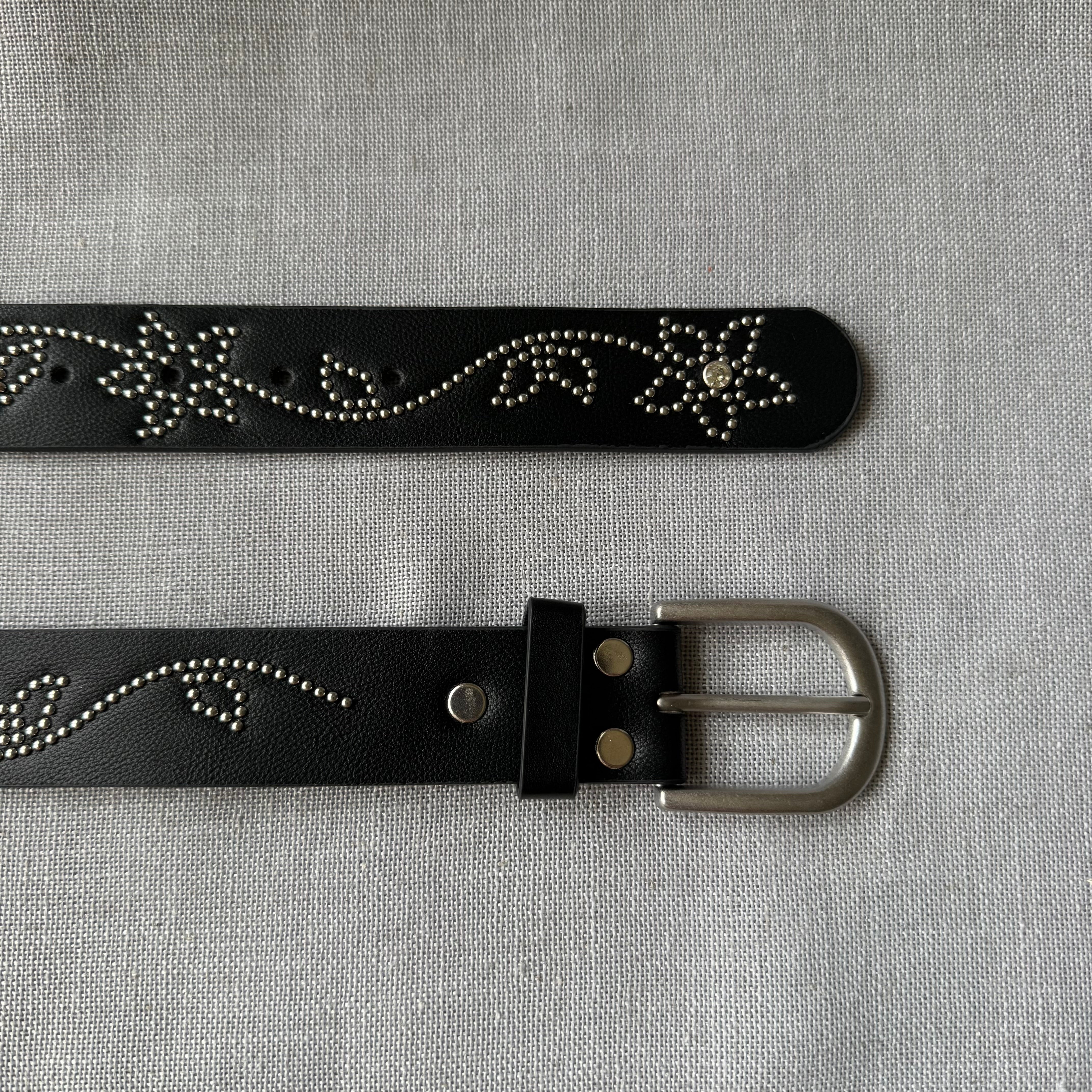Black Floral Studded Belt – DESIRED NY