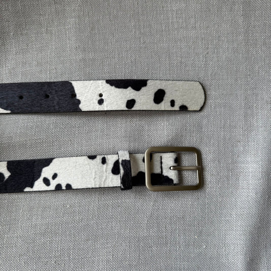Cowhide Belt, Black & White.