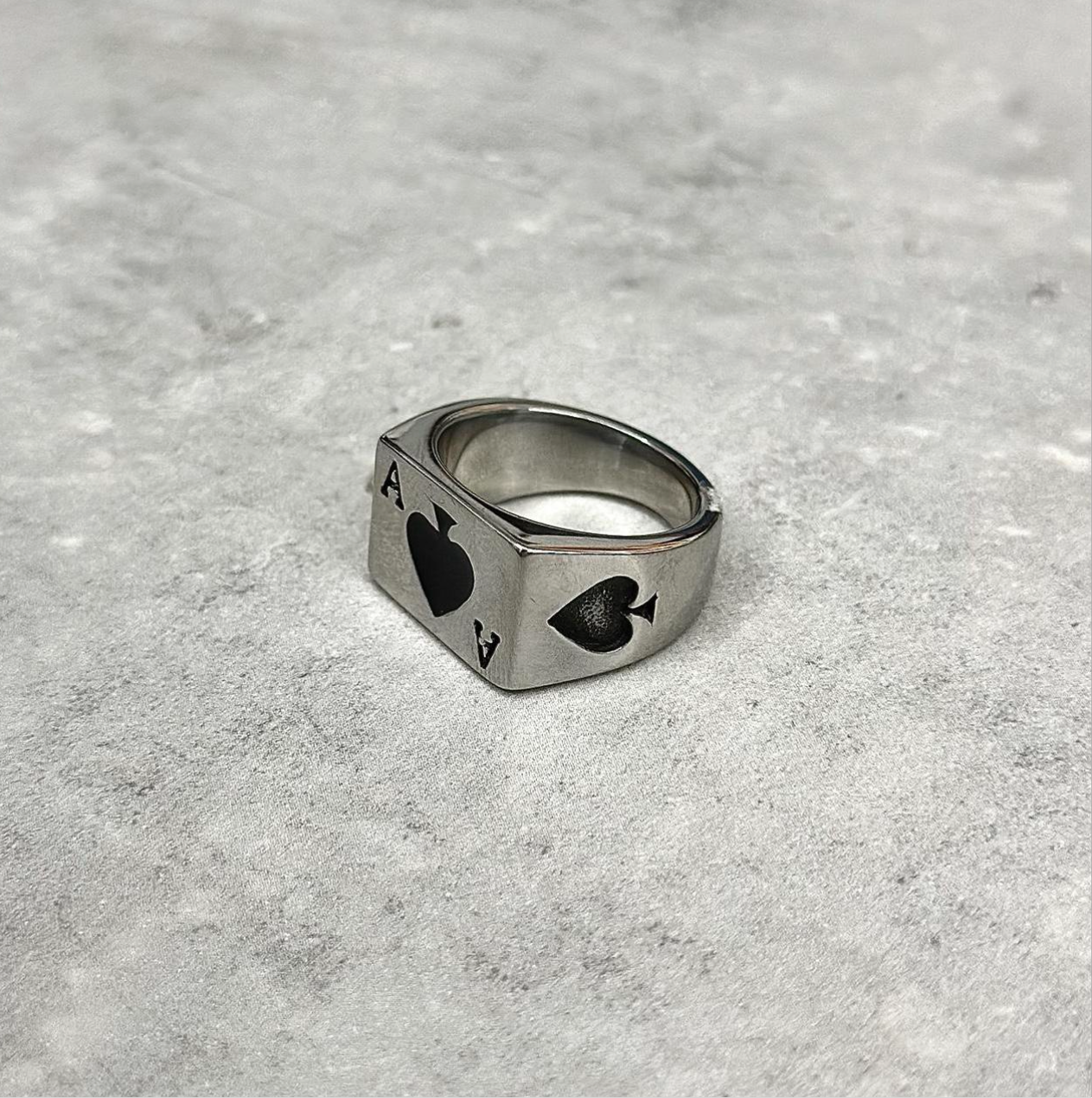 Ace Of Spades Ring, Silver.