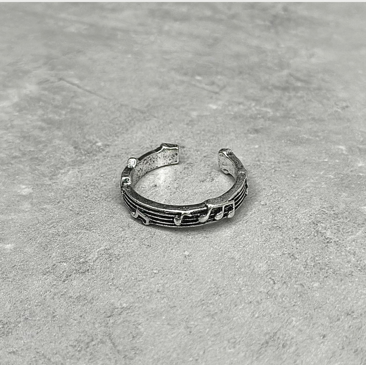 Music Notes Ring, Silver.