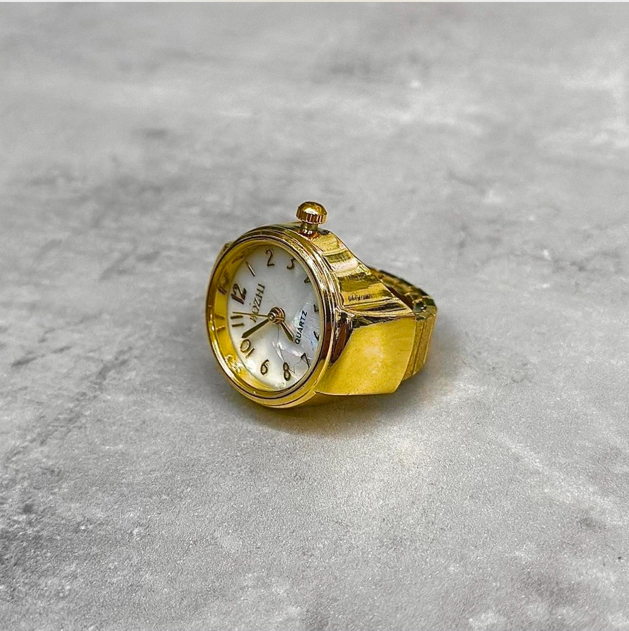Watch Ring, Gold & White.