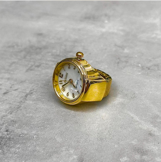 Watch Ring, Gold & White.