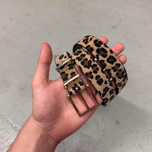 Leopard Belt, Black & Tan.