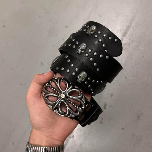Skulls Belt, Black.