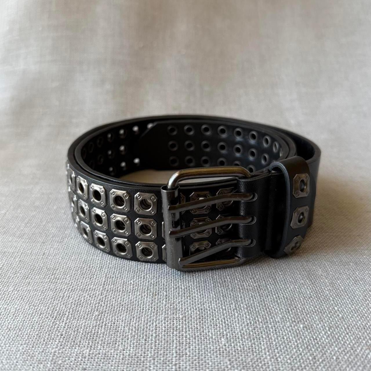 Metal Squares Belt, Black& Silver.