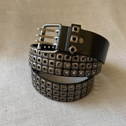 Metal Squares Belt, Black& Silver.