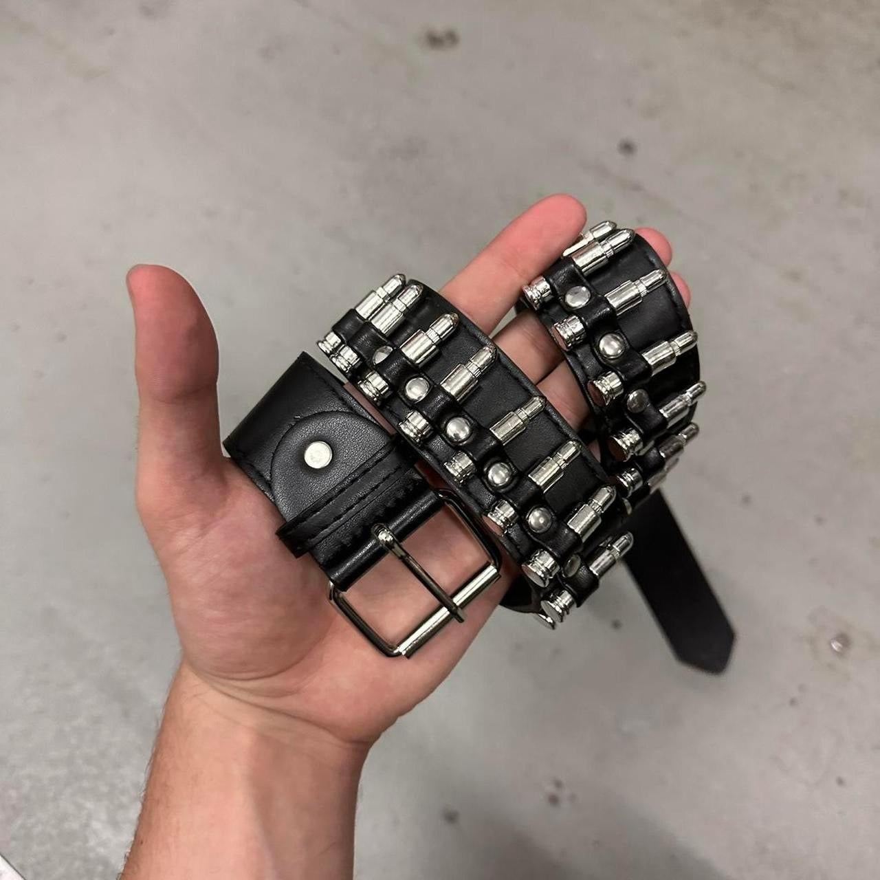 Bullet Belt, Black & Silver.