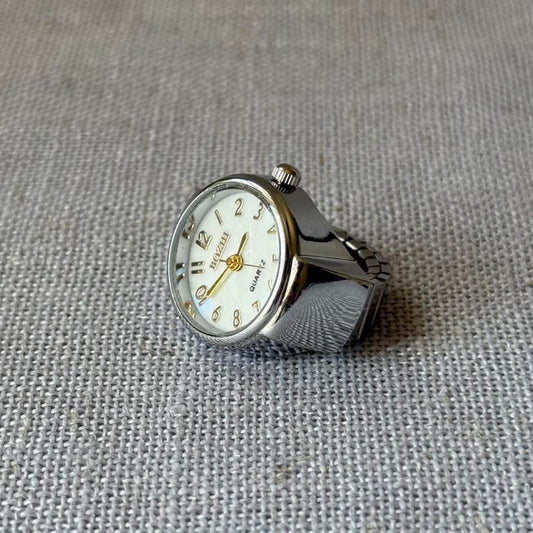 Watch Ring, Silver & White.