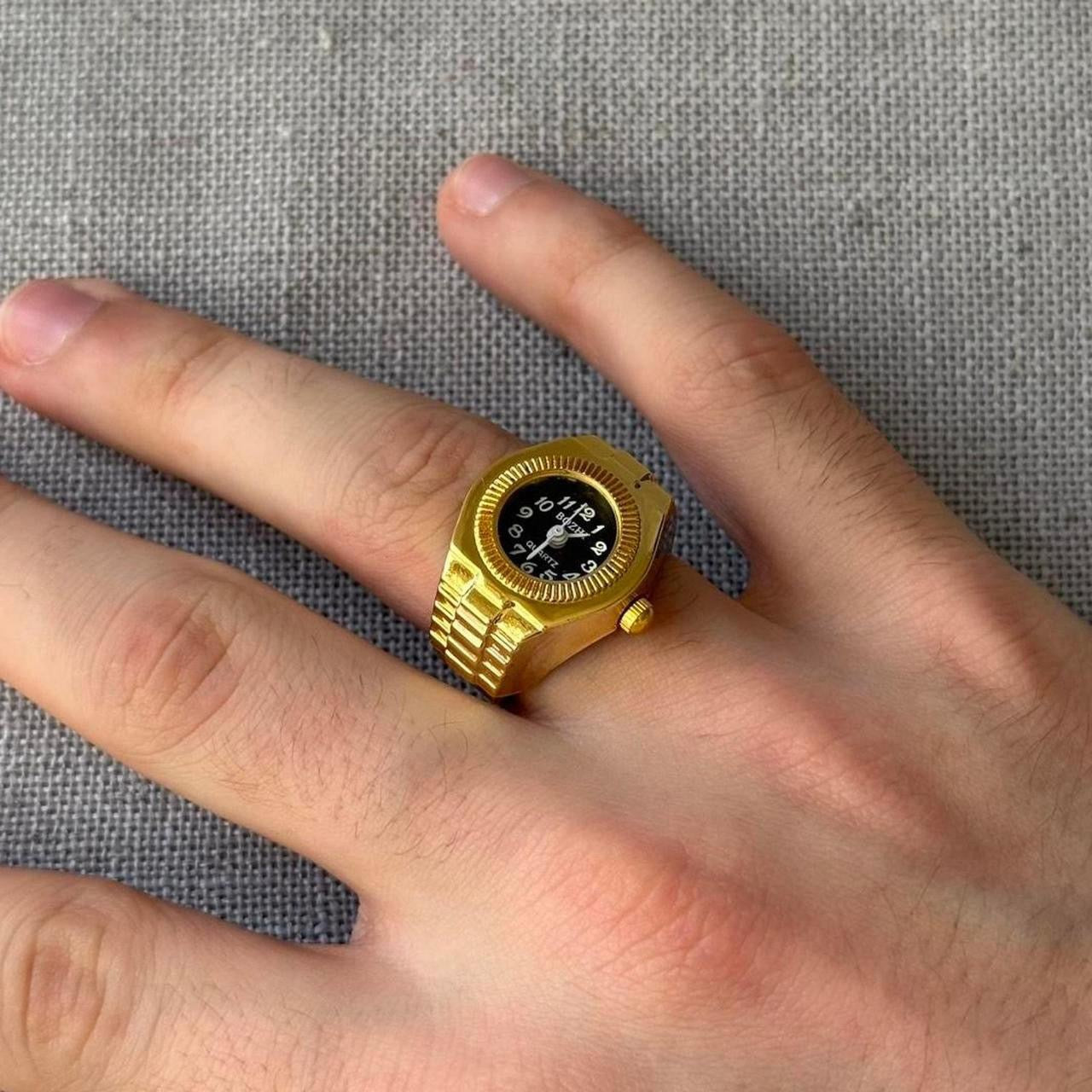 Watch Ring, Black & Gold.