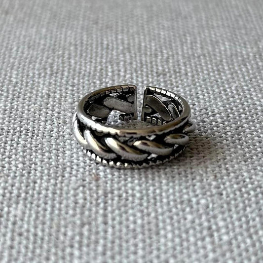 Twisted Rope Ring, Silver.