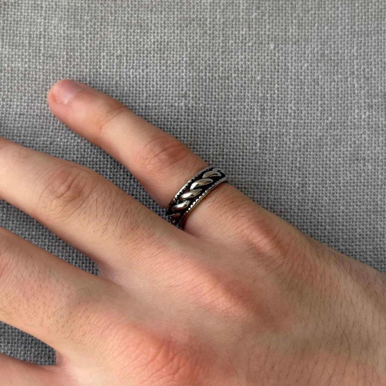 Twisted Rope Ring, Silver.