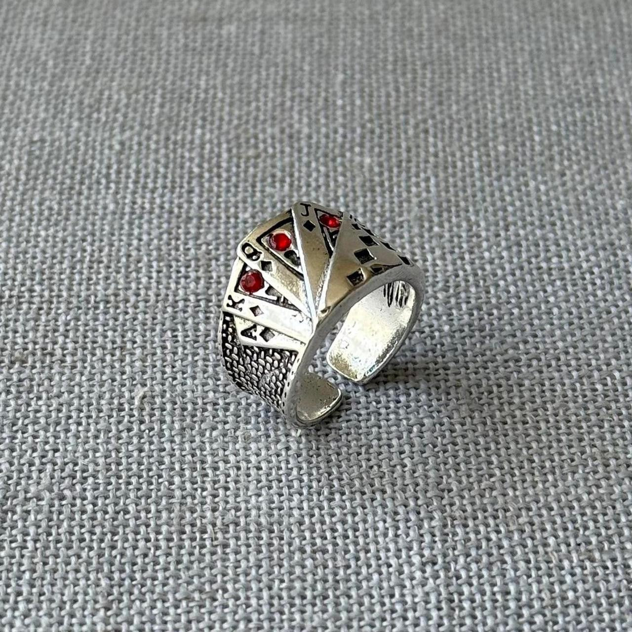 Deck Of Cards Ring, Silver.