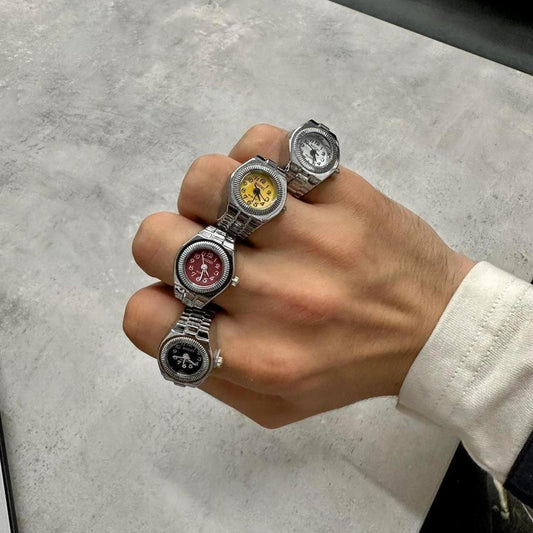 Watch Ring, Silver & Yellow.