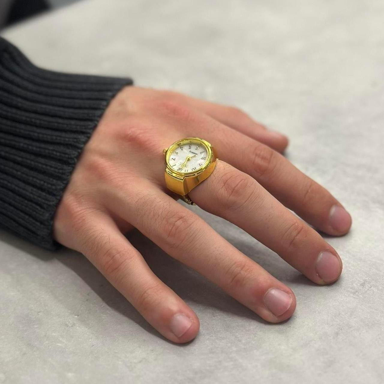 Watch Ring, Gold & White.