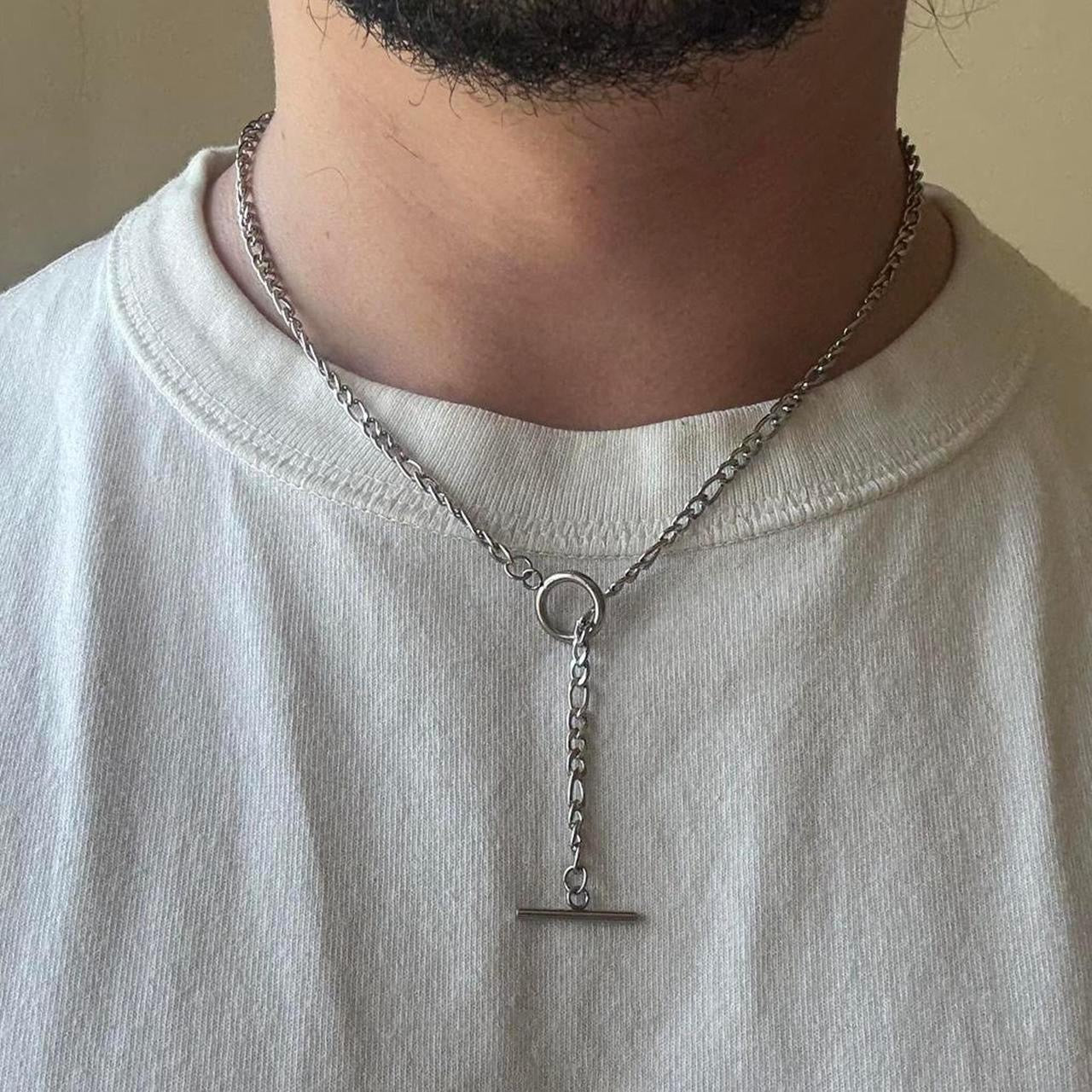 Rope Pass Through Necklace, Silver.