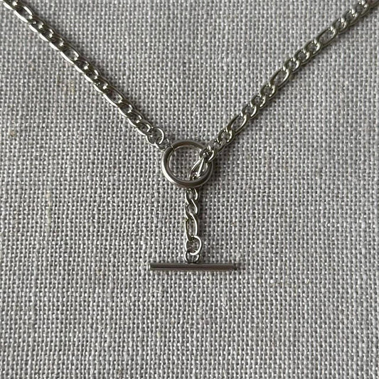 Rope Pass Through Necklace, Silver.