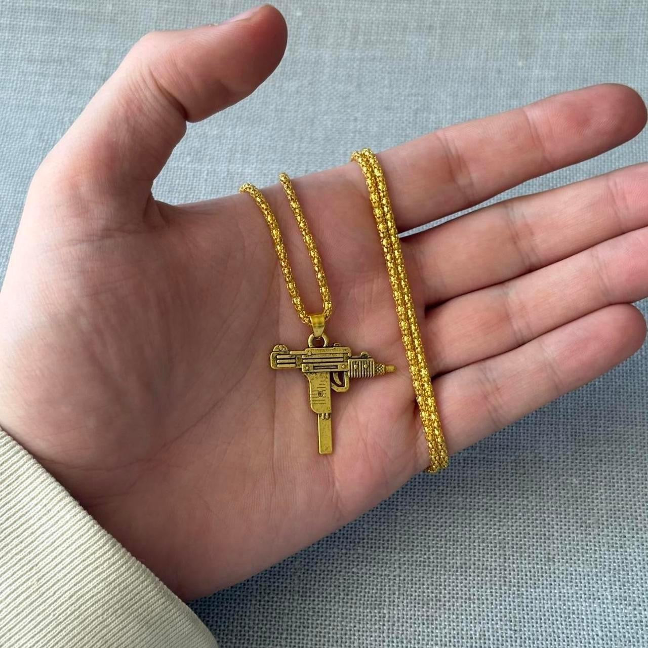 Uzi Necklace, Gold.