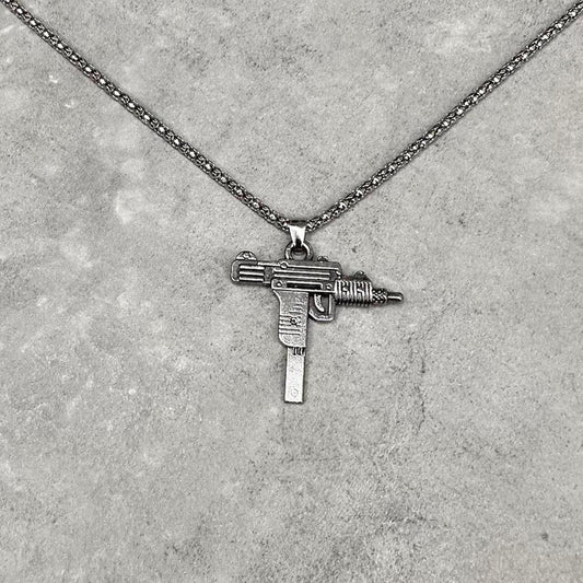 Uzi Necklace, Silver.