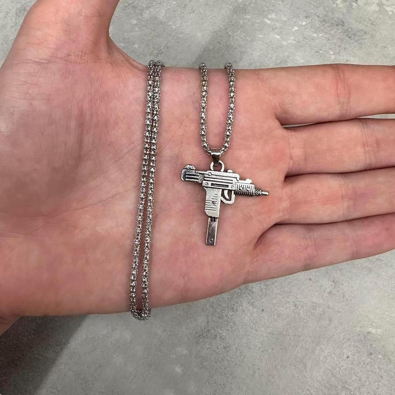 Uzi Necklace, Silver.