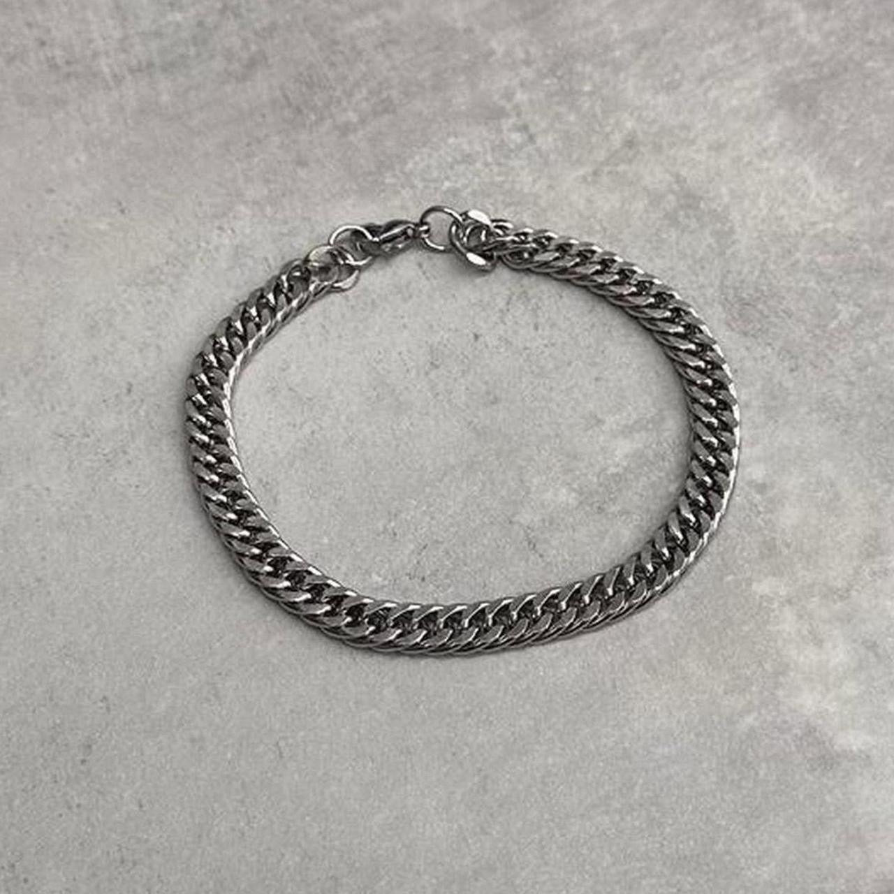 Curb Chain Bracelet, Silver.