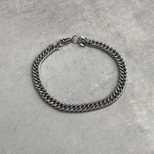 Curb Chain Bracelet, Silver.
