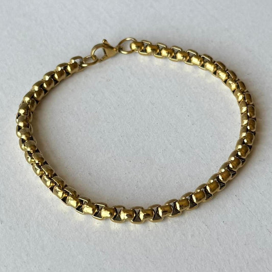 Ball Chain Bracelet, Gold.