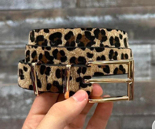 Leopard Belt, Black & Tan.