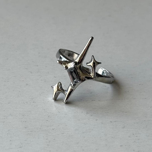 Shiny Stars Ring, Silver.