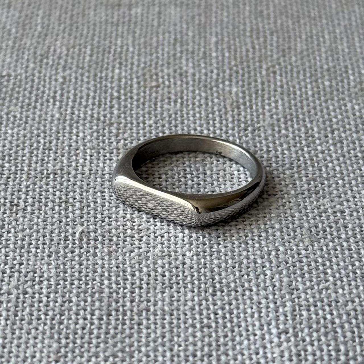 Rectangle Signet Ring, Silver.